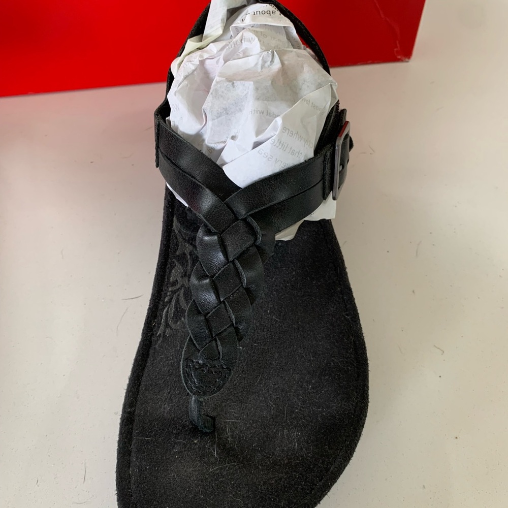 Aetrex Black Braided Sandals